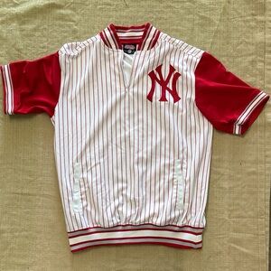 Stitches Red and White Striped  NY Yankee Men's Jersey .size XL